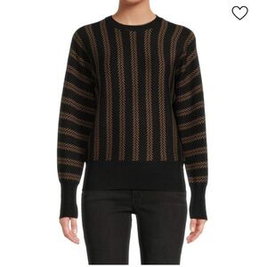 Yal Sweater Sak’s 5th Avenue Black And Gold Geometric